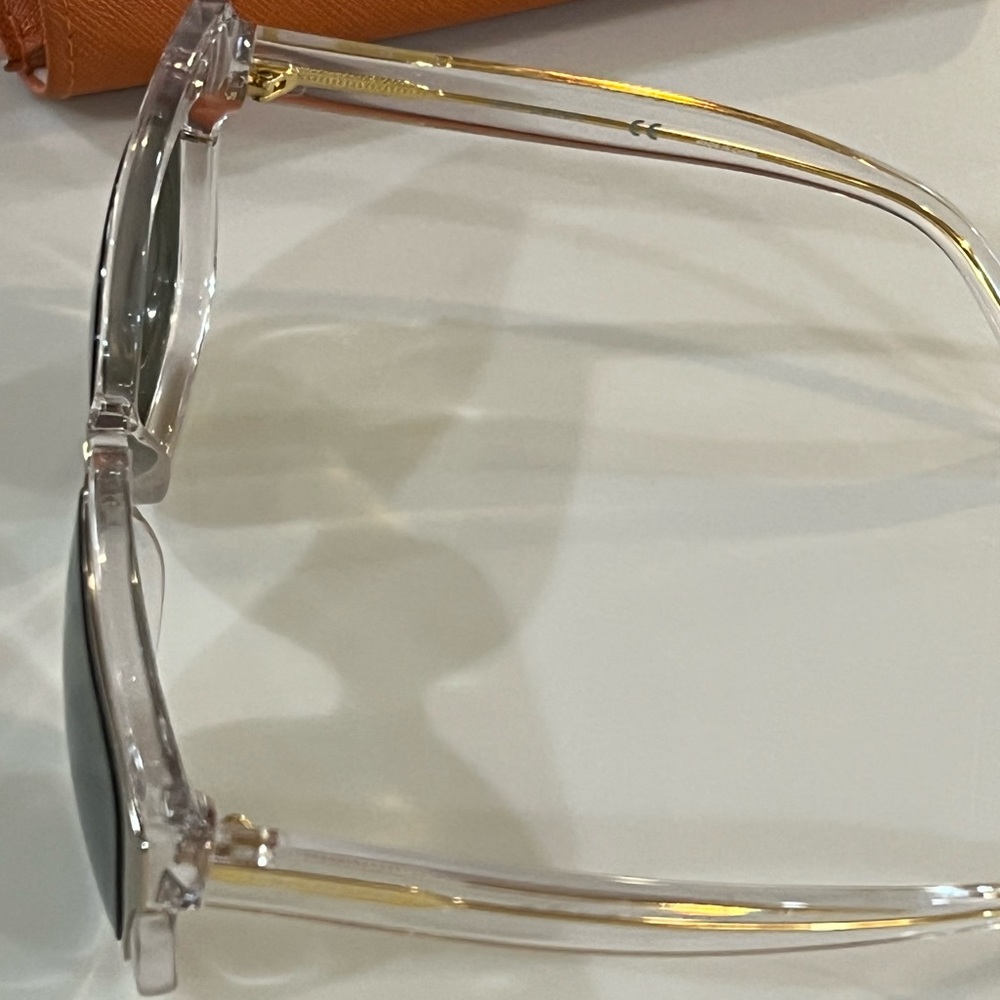 Tory Burch clear with gold sunglasses
